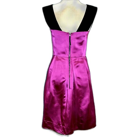 Dolce & Gabbana Magenta Purple Satin Velvet Cocktail Dress Sz S (42) - Picture 2 of 5